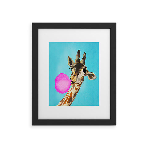 Coco de Paris Giraffe blowing bubblegum Framed Art Print