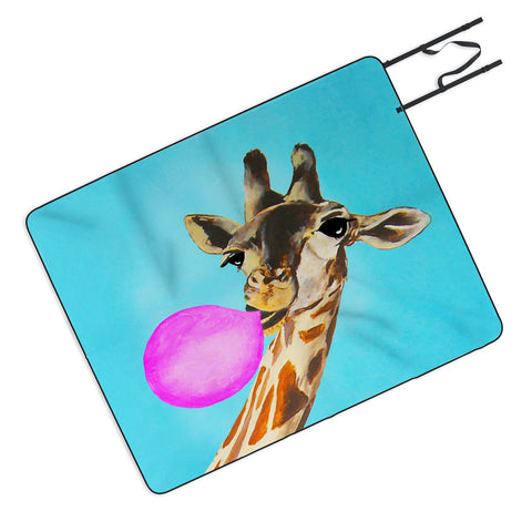 Coco de Paris Giraffe blowing bubblegum Picnic Blanket