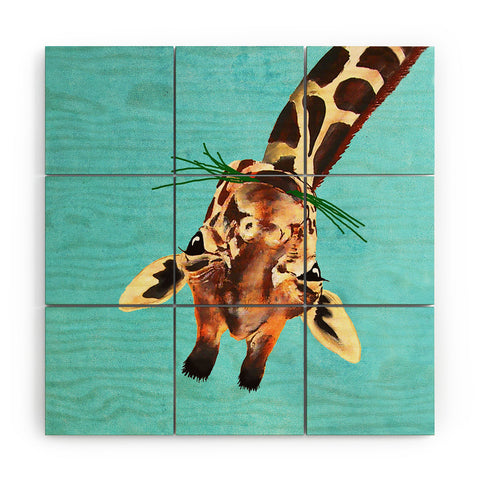 Coco de Paris Giraffe upside down Wood Wall Mural