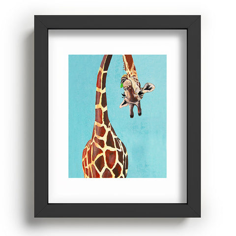 Coco de Paris Giraffe with green leaf Recessed Framing Rectangle