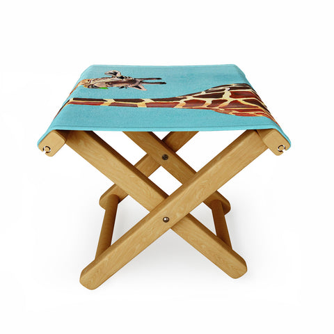 Coco de Paris Giraffe with green leaf Folding Stool