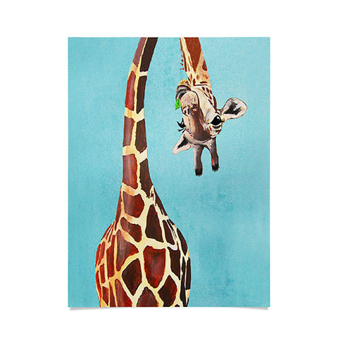 Coco de Paris Giraffe with green leaf Poster