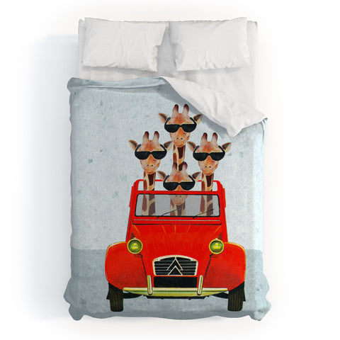 Coco de Paris Giraffes on holiday Duvet Cover
