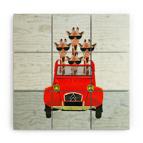 Coco de Paris Giraffes on holiday Wood Wall Mural