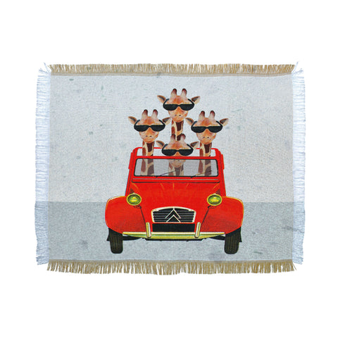 Coco de Paris Giraffes on holiday Throw Blanket