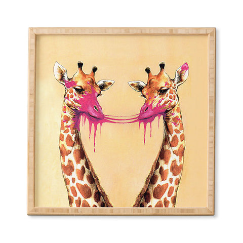Coco de Paris Giraffes with bubblegum 2 Framed Wall Art