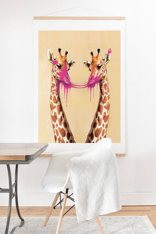 Coco de Paris Giraffes with bubblegum 2 Art Print And Hanger