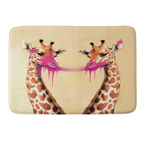 Coco de Paris Giraffes with bubblegum 2 Memory Foam Bath Mat