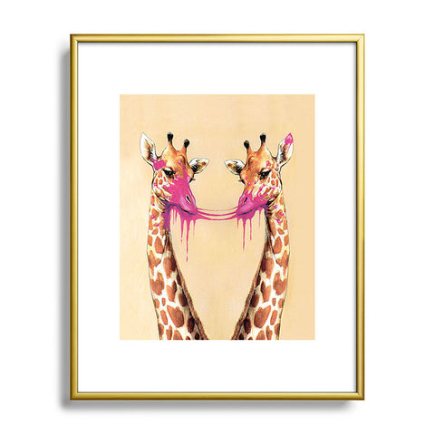 Coco de Paris Giraffes with bubblegum 2 Metal Framed Art Print