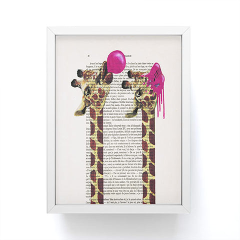 Coco de Paris Giraffes With Bubblegum Framed Mini Art Print