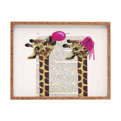 Coco de Paris Giraffes With Bubblegum Rectangular Tray