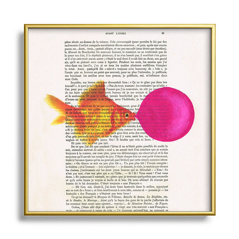 Coco de Paris Goldfish With Bubblegum Metal Square Framed Art Print