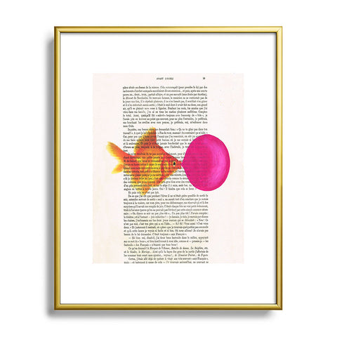 Coco de Paris Goldfish With Bubblegum Metal Framed Art Print