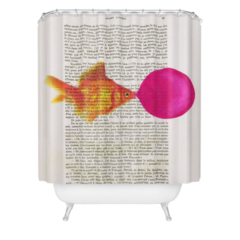 Coco de Paris Goldfish With Bubblegum Shower Curtain
