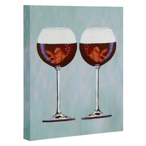 Coco de Paris Goldfishes Wine Love Art Canvas