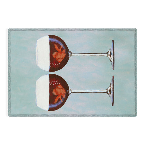 Coco de Paris Goldfishes Wine Love Outdoor Rug