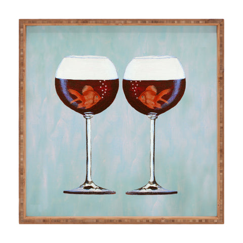 Coco de Paris Goldfishes Wine Love Square Tray
