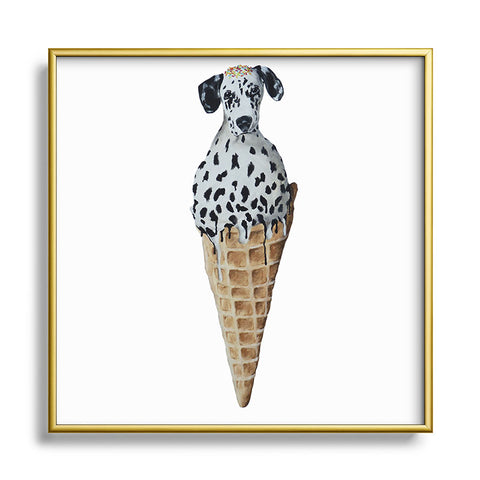 Coco de Paris Icecream Dalmatian Metal Square Framed Art Print