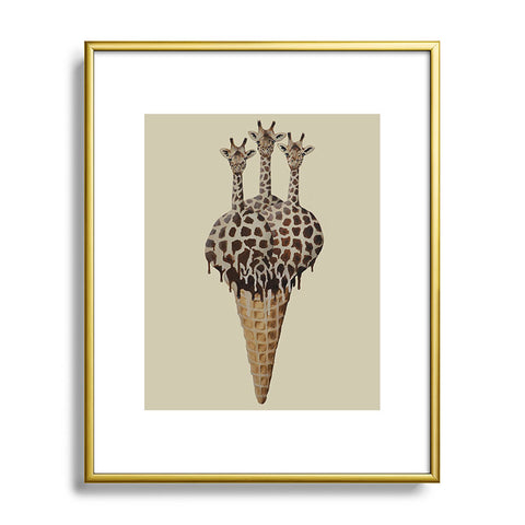 Coco de Paris Icecream giraffes Metal Framed Art Print