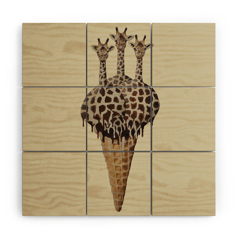 Coco de Paris Icecream giraffes Wood Wall Mural