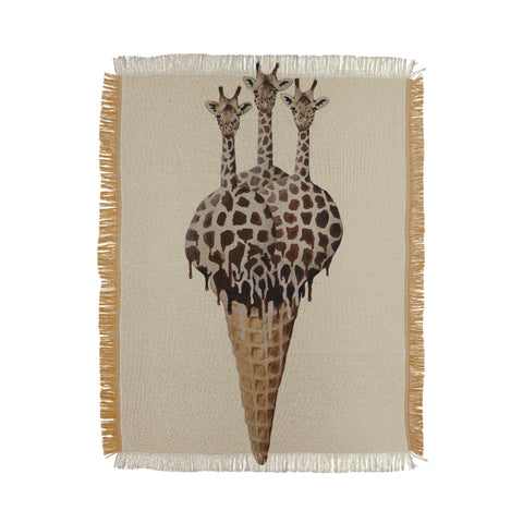 Coco de Paris Icecream giraffes Throw Blanket