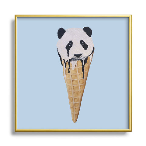Coco de Paris Icecream panda Metal Square Framed Art Print