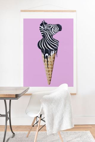 Coco de Paris Icecream zebra Art Print And Hanger