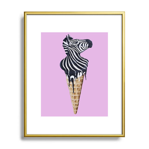 Coco de Paris Icecream zebra Metal Framed Art Print