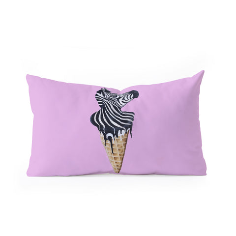 Coco de Paris Icecream zebra Oblong Throw Pillow