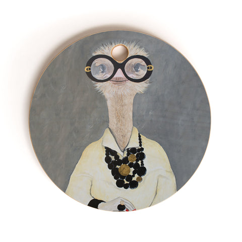 Coco de Paris Iris Apfel Ostrich Cutting Board Round