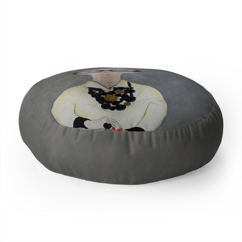 Coco de Paris Iris Apfel Ostrich Floor Pillow Round