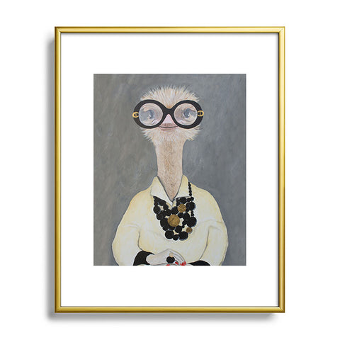 Coco de Paris Iris Apfel Ostrich Metal Framed Art Print