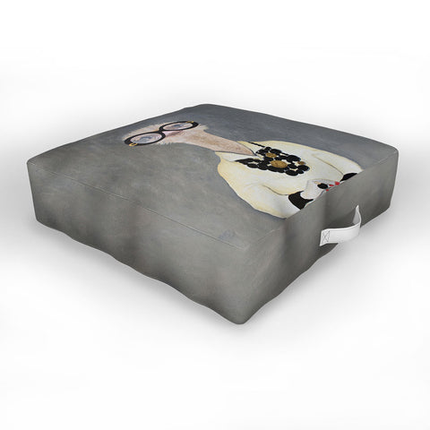 Coco de Paris Iris Apfel Ostrich Outdoor Floor Cushion