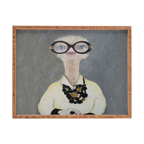 Coco de Paris Iris Apfel Ostrich Rectangular Tray