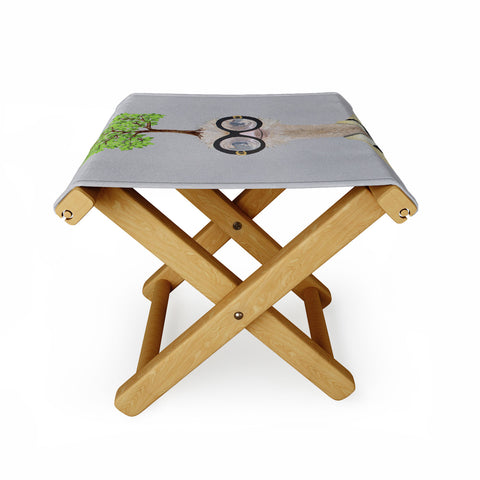 Coco de Paris Iris Apfel ostrich with a tree Folding Stool