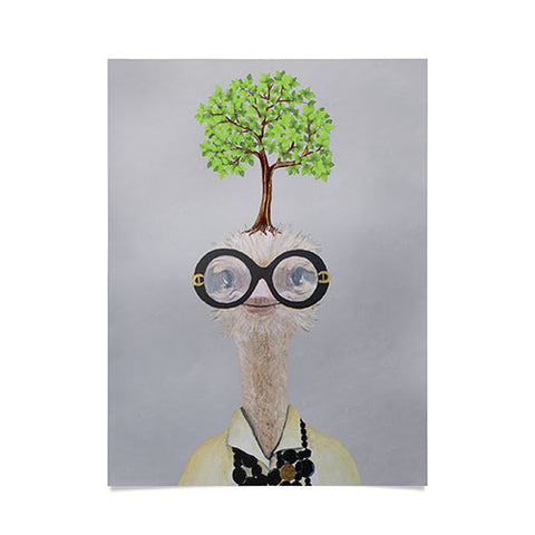 Coco de Paris Iris Apfel ostrich with a tree Poster