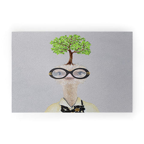 Coco de Paris Iris Apfel ostrich with a tree Welcome Mat