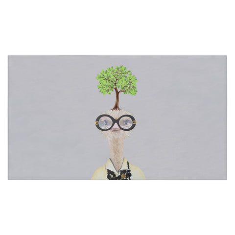 Coco de Paris Iris Apfel ostrich with a tree Tablecloth