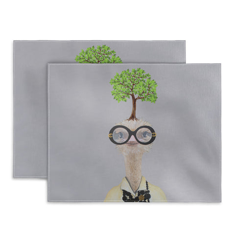 Coco de Paris Iris Apfel ostrich with a tree Placemat