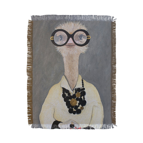 Coco de Paris Iris Apfel Ostrich Throw Blanket