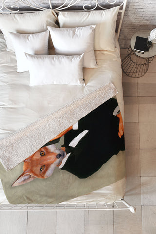 Coco de Paris James Bond Fox Fleece Throw Blanket