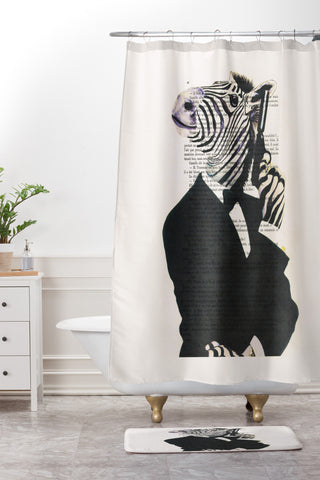 Coco de Paris James Bond Zebra Shower Curtain And Mat