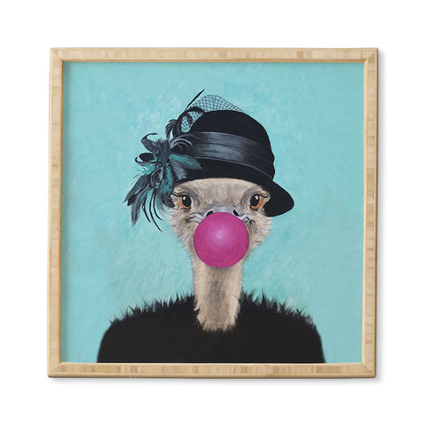 Coco de Paris Ostrich with bubblegum Framed Wall Art