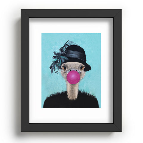 Coco de Paris Ostrich with bubblegum Recessed Framing Rectangle