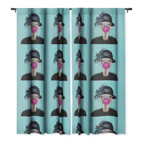 Coco de Paris Ostrich with bubblegum Blackout Window Curtain