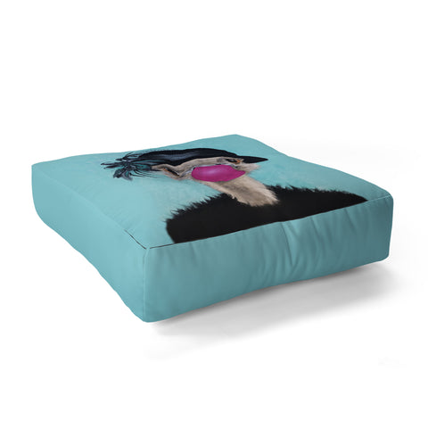 Coco de Paris Ostrich with bubblegum Floor Pillow Square