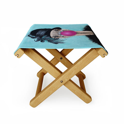 Coco de Paris Ostrich with bubblegum Folding Stool