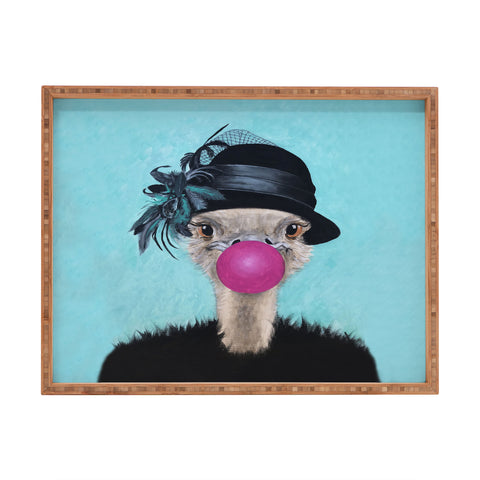 Coco de Paris Ostrich with bubblegum Rectangular Tray