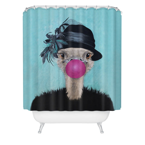 Coco de Paris Ostrich with bubblegum Shower Curtain