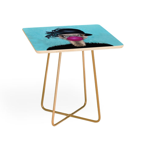 Coco de Paris Ostrich with bubblegum Side Table